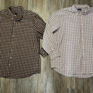 2 Saddlebred Button Down Shirts - Men Size 3XL Tall -Oxford Collar -Big & Tall
